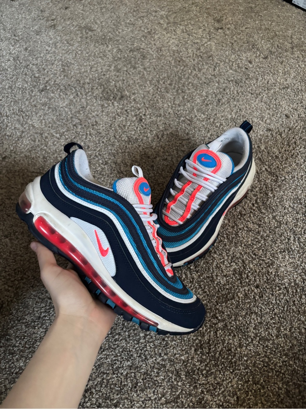 Nike Kids' Air Max 97 Sneakers - Navy, White & Coral